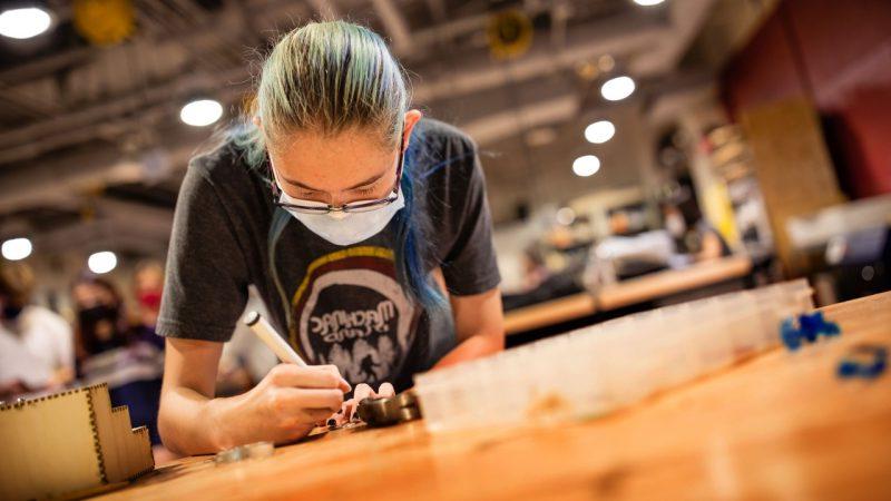 A student working in the Frith Lab